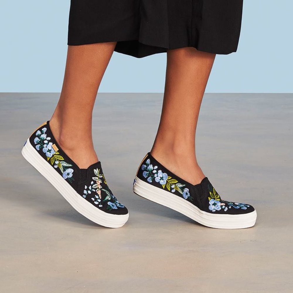 Keds x Rifle Paper Co. Triple Decker Embroidered Sneakers in Herb Garden (6.5)